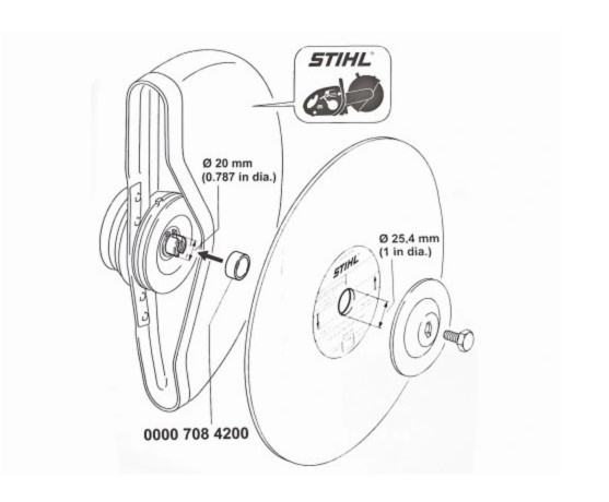 Tuleja redukcyjna pierścień przecinarki Stihl TS 0000 708 4200 - obrazek 2