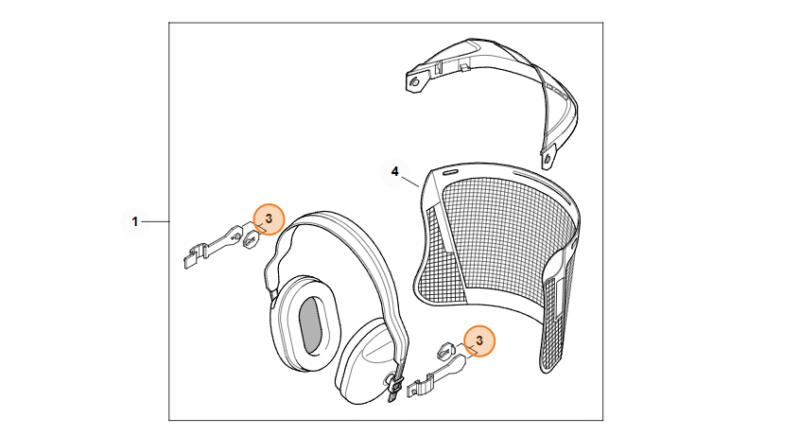 Pałąk ustalający z zaczepem do osłony twarzy i słuchu STIHL FUNCTION GPA 0000 884 0526