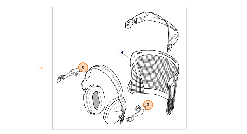 Pałąk ustalający z zaczepem do osłony twarzy i słuchu STIHL FUNCTION GPA 0000 884 0526