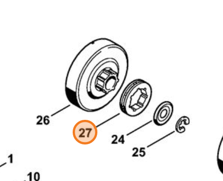 Pierścieniowe koło napędu łańcucha tnącego 3/8" Picco 7Z 0000 642 1240 - obrazek 2